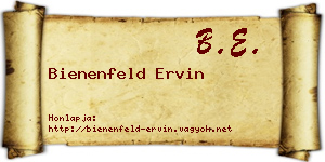 Bienenfeld Ervin névjegykártya