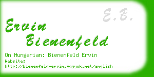 ervin bienenfeld business card